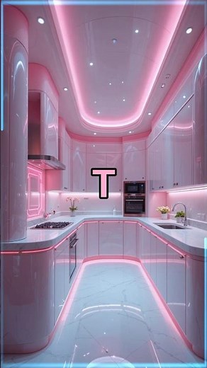 Ultra Luxury Futuristic Kitchen Design | Modern Neon LED Modular Kitchen 2025#shortvideo#kitchen