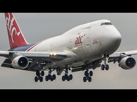 BOEING 747 LANDING + DEPARTURE - 25 HEAVY B747`s at LIEGE Airport (4K)