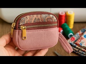 DIY Coin Pouch from Fabric Scraps / easy sewing coin purse / Zipper Pouch Sewing Tutorial