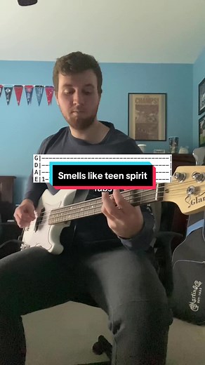Smells like teen spirit by Nirvana (bass tutorial) #fyp #guitar #guitartutorial #bassguitar #nirvana #smellsliketeenspirit