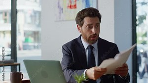 Angry boss shouting videocall online closeup. Man ending virtual conversation