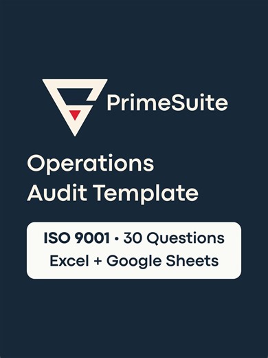 Operations Audit Template • ISO 9001 • 30 Questions • Excel   Google Sheets • Fully Editable - Etsy Canada
