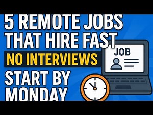 5 Remote jobs that hire fast with no interviews and start by monday