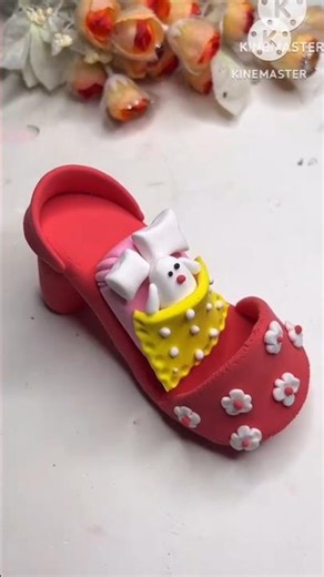 DIY idea 💞 Super clay diye juta banailam #trend #shots #painting #clay