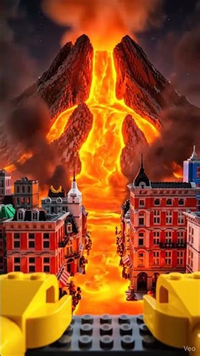 POV: Lava Erupting Volcano Hit the LEGO City and Exploded 🌋🔥 #lego #legopov #volcano #lava #disaster