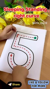 Number 5 writing song for preschoolers 😍 ✍️Writing Numbers is fun🤩 and its easy with fun preschool song . Toddlers,preschoolers and kindergarten love singing 🎵. Try this method of teaching. its very effective . follow @kittu_zworld for more educational videos 😍 Number 5 writting 🎵Song : Sleeping,Standing,right curve Sleeping,Standing,right curve Sleeping,Standing,right curve To make the number 5 check out my privious reels on number 1 ,2 , 3 or 4 writing song👇 Number 4 writting 🎵song : St