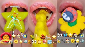 Can you guess all these yummy candies & food? ASMR mouth sounds eating blue food, how to relax with Satisfying Lips 💋 ASMR eating crstal candy, wax candy, frozen honey, gummie balls. ASMR satisfying eating emoji food challenge, this is how you relax. I love food from many countries, ie USA, Japan, Korea, United Kingdom, Norway, Canada, Asian, Australia & many other wonderful countries. WHICH SATISFYING ASMR MUKBANG EATING EMOJI FOOD CHALLENGE NEXT? Which countries food should I try next? Food f