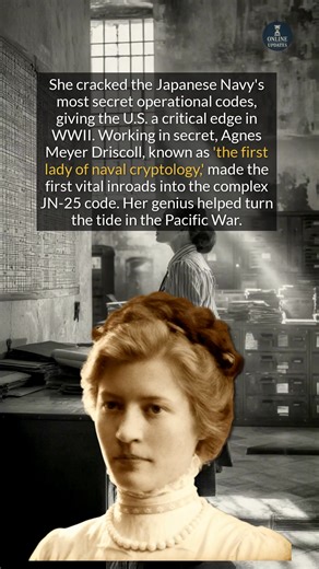 319K views · 13K reactions | Known as the first lady of naval cryptology, Agnes Driscoll broke codes that helped turn the tide of WWII. #historyfacts #didyouknow #worldhistory | Online Updates | Facebook