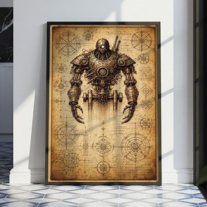 Mechanical Robot Poster – Digital Download Steampunk Blueprint Vintage Tech Printable Gaming Decor Noir - Etsy Canada