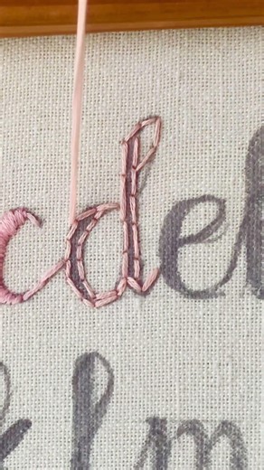 Hand embroidery satin stitch letter d / how to stitch letter d