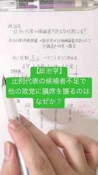 【政治学】比例代表の候補者不足は何故起こる？ #政治学 #政治経済