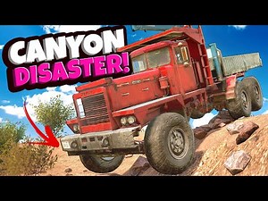 We Lost Our Trucks in a MASSIVE Canyon in Snowrunner Multiplayer Mods!