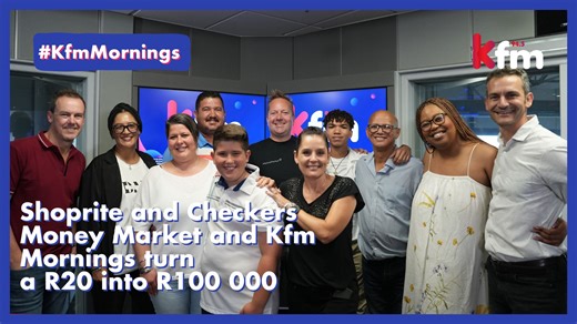 #KfmMornings and Shoprite South Africa and Checkers Money Market SA 🤑 turned a R20 into R100 000 🥳 Congratulations to Frank who walks away 100K richer 💰and because everyone is a winner with Money Market SA our runner-up Sonika got a cool 20k 🤩 🎉🥳 | Kfm 94.5