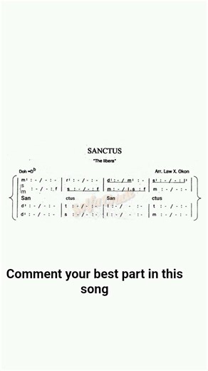 Sanctus Libera | solfa notation. #sanctus #libera #sacred #music