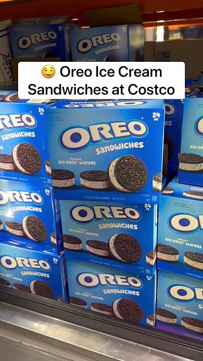 🤤 Oreo Ice Cream Sandwiches at Costco! This includes 24 ice cream sandwiches made with cookies & cream and giant oreo wafers! Perfect for Oreo lovers like myself! 🤩 ($19.89) #costco #oreo #icecream #icecreamsandwich