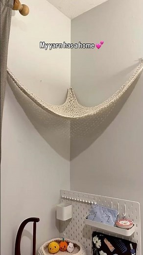How I Use the Crochet Hammock I Made 🧶 | Yarn Storage Idea
