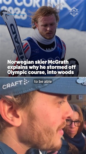The leading skier in today's slalom event threw his poles and walked off the course after missing out on gold. Norway’s Atle Lie McGrath addressed the media after straddling a gate in Run 2 of the slalom in Bormio and storming off into the forest. #norway #olympics #skiing #slalom #winterolympics | NBC Chicago
