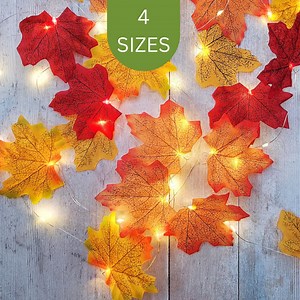 Autumn Leaf Fairy Lights - Rustic Autumn Decor - Fall Leaves Wedding Table Lighting - Thanksgiving Garland - Halloween Party String Lights - Etsy