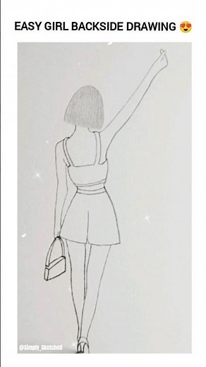 Easy Girl Backside Drawing 🧍🏻‍♀️✍🏻| #viral #shorts #viralvideos