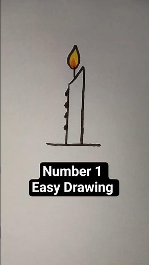 1 Number Drawing | Easy Art With Number 1