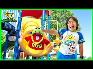 Ryan and Gus the Gummy Gator playtime at McDonald's Indoor Playground