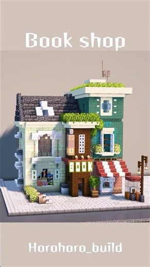 Time-lapse of Book shop 本屋の作り方 Minecraft |マインクラフト|マイクラ建築|Horohoro-minecraft