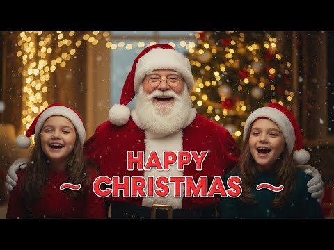 Santa Claus is happy on happy Christmas Day and singing song with children's #santa