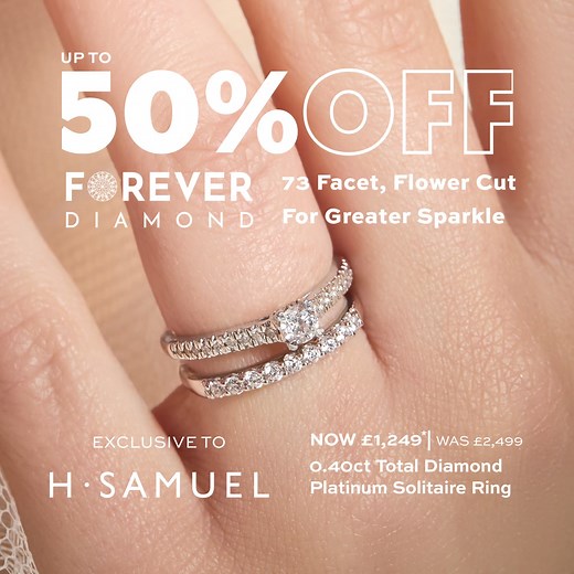 Looking for an engagement ring or fine diamond jewellery with wow-factor? The Forever Diamond has you covered. Available exclusively at H.Samuel | H.Samuel
