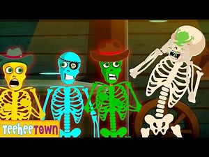Midnight Magic - Five Spooky Scary Skeletons | Funny Skeleton Songs By TeeHee Town