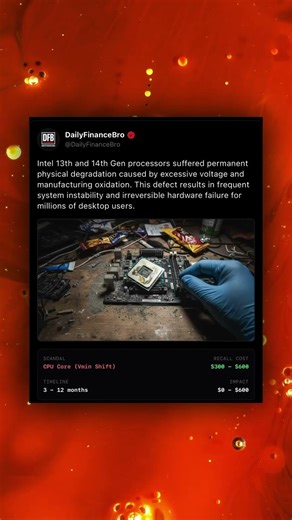 Intel 13th and 14th Gen processors suffered permanent physical degradation