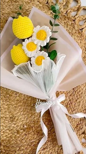 How to Bouquet Wrap Your Crochet Flowers🌸 #crochet #handmade #diy