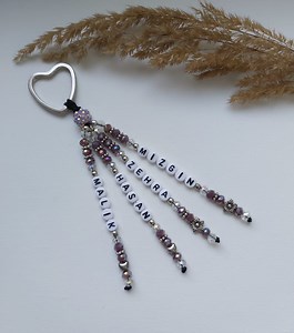 Keychain Personalized Desired Text Jewelry Beads Key Bag Gift Name Handmade Handmade - Etsy UK