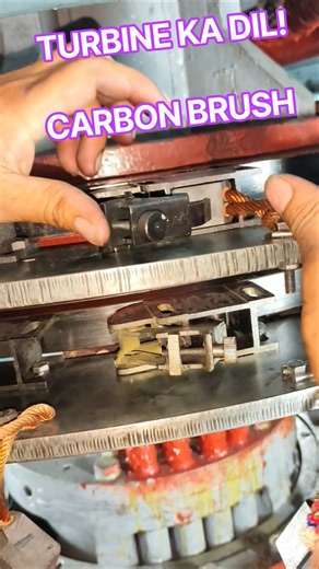 Turbine Carbon Brush Connection with Slip Ring | Hydro Power Plant Working#Turbine #CarbonBrush