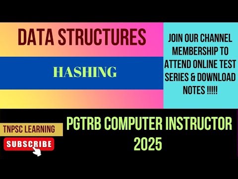 Data Structures :Hashing [PGTRB Computer Instructor] unit 4 (Part 16)( Day 96)