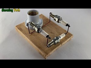 New How to make 220volt free electricity energy from by spark plug