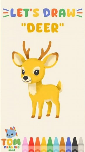 How to Draw a Cute Deer for Kids – Easy Tutorial #drawingforkids #animalart #kidslearning