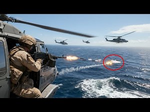 US Marines Take Down Drone in Atlantic Waters with Attack Helicopters