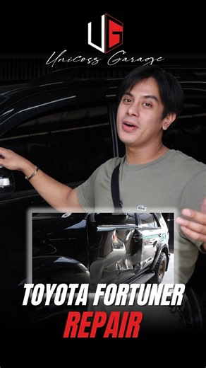 𝗚𝗿𝗮𝗯𝗲 𝗯𝗮𝗻𝗴𝗴𝗮 𝗻𝗴 𝗙𝗼𝗿𝘁𝘂𝗻𝗲𝗿 𝗻𝗮𝘁𝗼! 𝗠𝗮𝗮𝗮𝘆𝗼𝘀 𝗽𝗮 𝗸𝗮𝘆𝗮? This Toyota Fortuner faced a major issue! 🚙🔧 Let’s tinsmith and repaint it using Cromax paint—watch the stunning before & after transformation! 💎✨ #UnicossGarage #ToyotaFortuner #Cromax #CarPainting #AutoRepair #GarageLife #QualityMatters | Unicoss Garage
