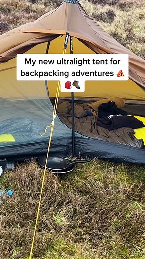 Ultralight Trekking Pole Tent Setup for Backpacking