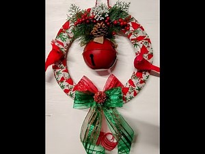 1 Easy Dollar Tree Christmas Cardinal Wreath Using DT& HL Decor #DTChristmasWreath #Cardinals