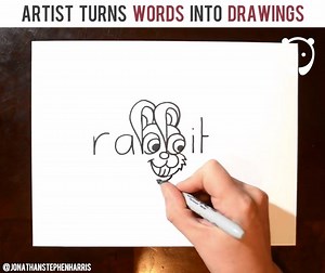 253K views · 436 reactions | Artist turns words to drawings by Jonathanstephenharris | Bored Panda Art | Facebook
