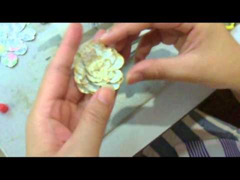 Tutorial handmade paper Flower for scrapbook