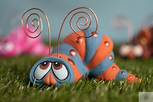Whimsical Boho Garden Worm Sculpture: Colorful Yard Art Caterpillar Statue for Outdoor Wonderland Decor - Etsy