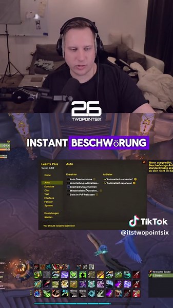 Leatrix Plus | WoW Addon #worldofwarcraft #dragonflight #guide Auf meinem Kanal findest du alles rund um World of Warcraft. Ich möchte mein Wissen mit euch teilen damit wir alle das Spiel, das wir so lieben noch mehr genießen können! HIER BIN ICH LIVE! Twitch https://www.twitch.tv/twopointsix HIER GIBT ES MACROS, ADDONS, SKILLUNGEN UND BIS-GEAR! DISCORD https://discord.gg/u5Qw2xrGZJ Ich habe eine kleine Video Serie gestartet, in der ich euch in unter einer Minute ein Addon vorstelle und grob erk