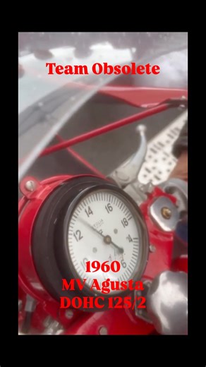 The MV Agusta DOHC 125 twin “ST-33”, a one-off prototype built in 1959 and tested in 1960 but never raced. Restored by Team Obsolete and seen here being warmed up by T/O Italy aka @teamgallina_official @motoclubteamgallina The little bike sure sings a sweet symphony! | Team Obsolete
