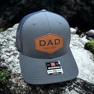 Personalized Dad Patch Hat, Dad Birthday Gift, New Dad Gift, Gift for Husband, Trucker Hat, Leather Patch Hat, Custom Hat, New Dad Present - Etsy