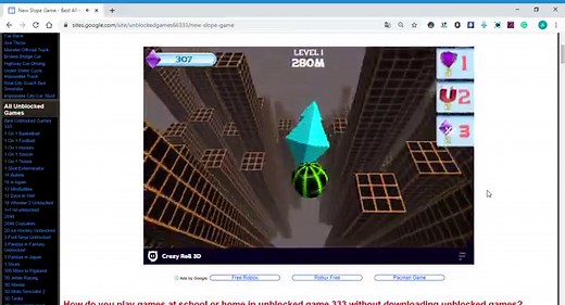 Free Unblocked Games 333 - Slope Unblocked