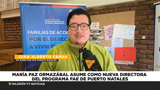 5.6K views · 28 reactions | El Programa Familia de Acogida Especializada de Puerto Natales (fae) tiene nueva directora, María Paz Ormazábal Hernández asume tras la salida de Juan Alberto Cerda quien deja su cargo para cursar un doctorado en el extranjero. | Milodón Comunicaciones | Facebook