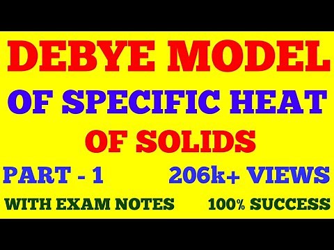 DEBYE MODEL OF SPECIFIC HEAT OF SOLIDS | DEBYE T3 LAW | DEBYE THEOERY | PART - 1 | WITH EXAM NOTES |