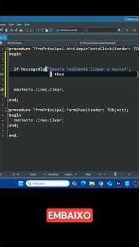 MessageDlg no Delphi na Prática (Parte 1) 🚀 #delphi #windows #delphiparainiciantes #cursodelphi